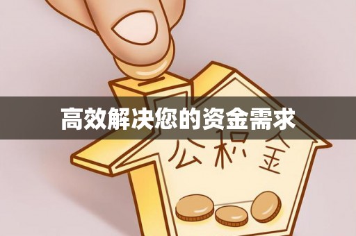 资源高效解决您的资金需求