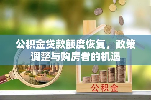 资源公积金贷款额度恢复，政策调整与购房者的机遇