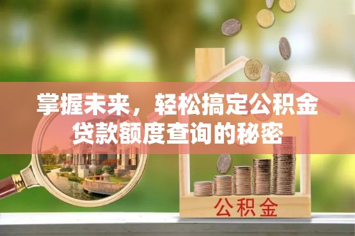 资源掌握未来，轻松搞定公积金贷款额度查询的秘密