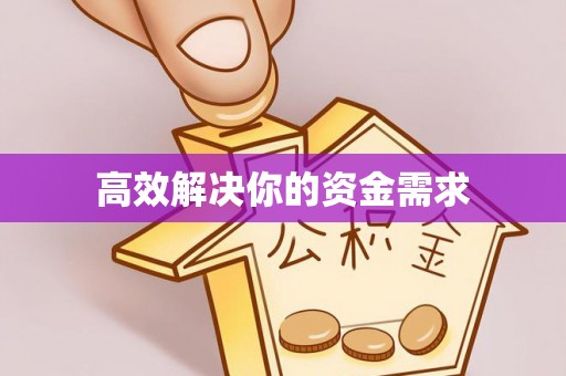 资源高效解决你的资金需求